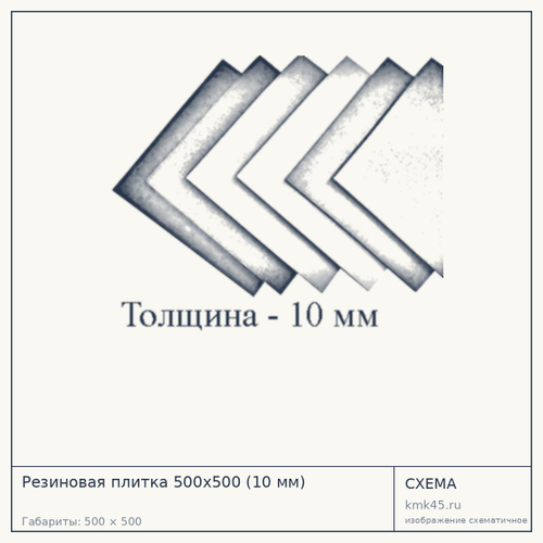 Резиновая плитка 500x500 (10 мм)