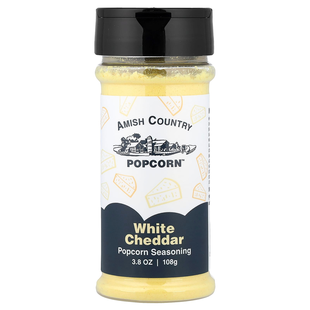 Amish Country Popcorn, Приправа для попкорна, белый чеддер, 108 г (3,8 унции)