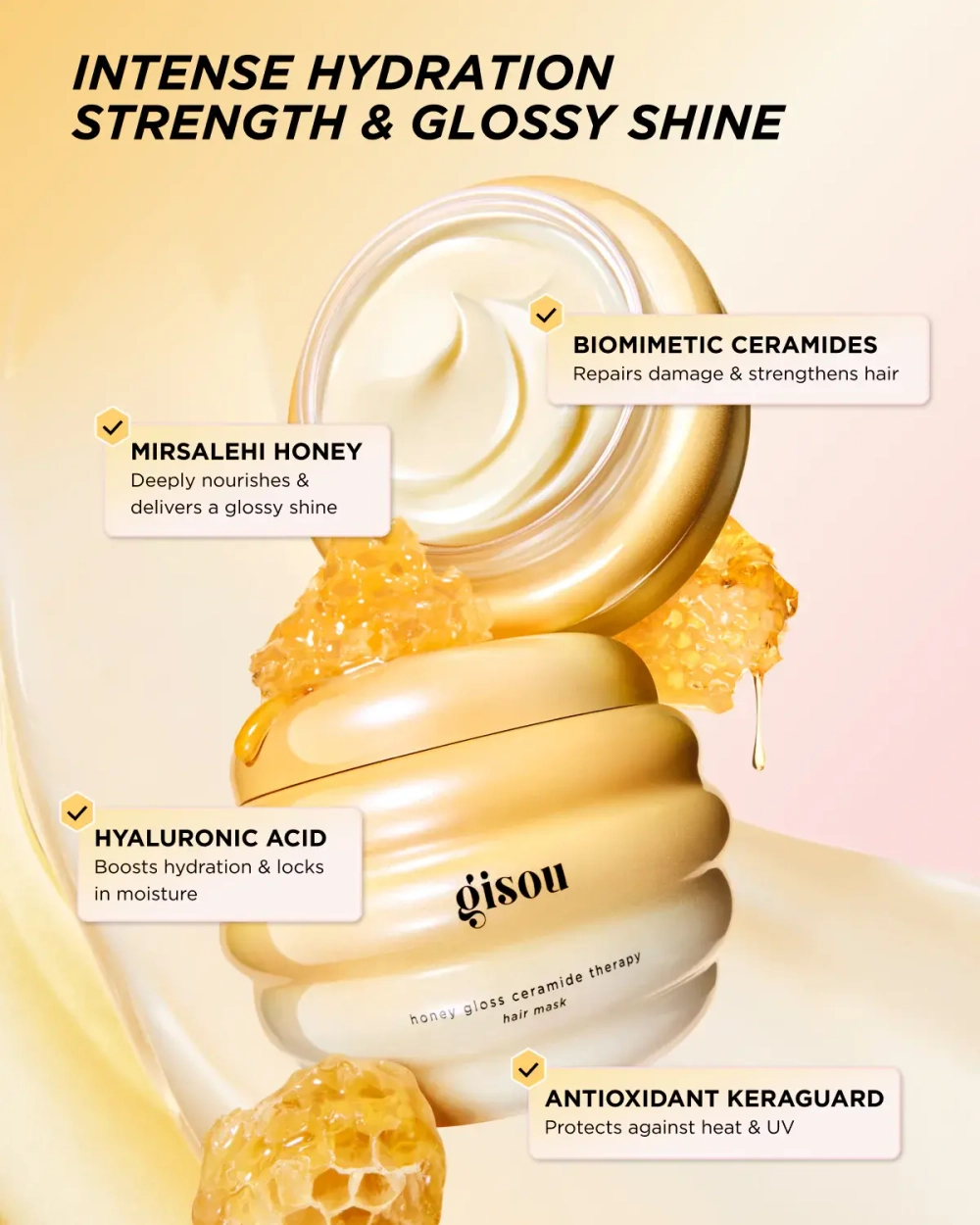 Gisou Honey Gloss Ceramide Therapy Hair Mask MINI