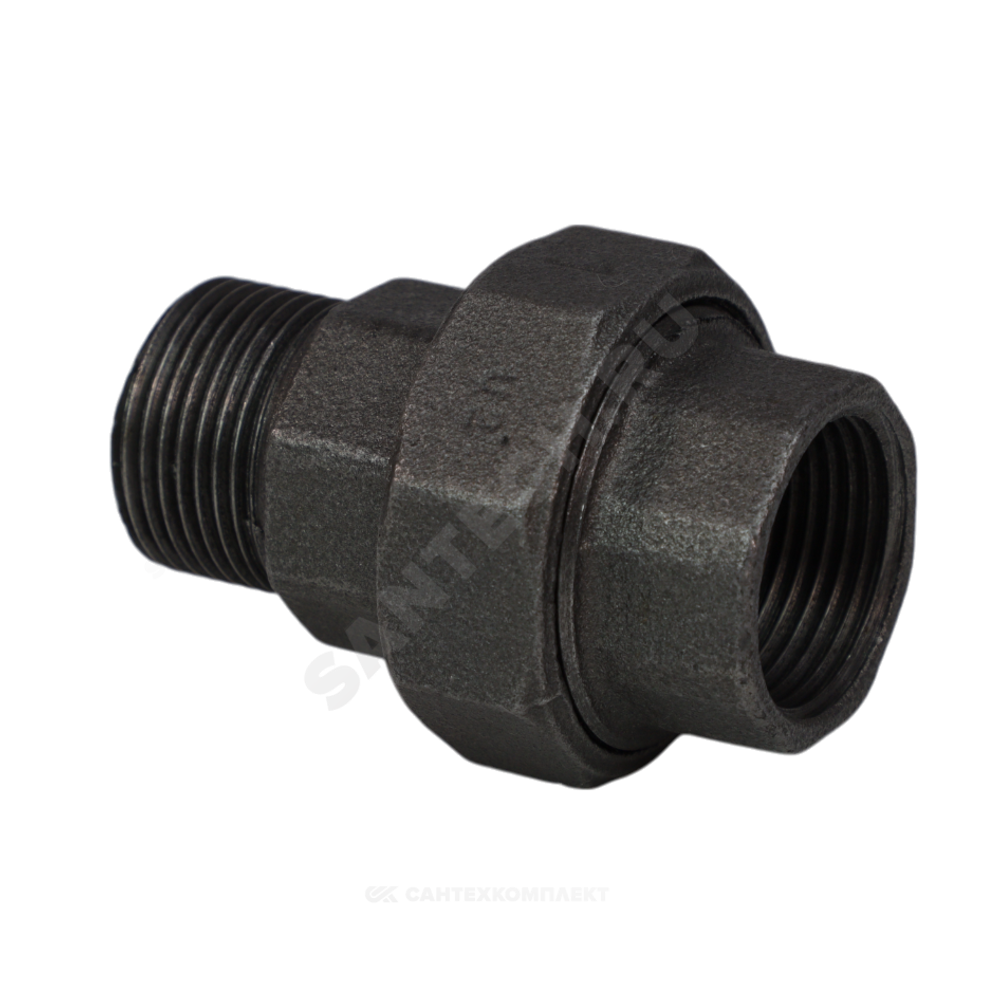 Соединитель прямой американка чугун Ду 20 (3/4") ВР/НР конусный Fittex PLUS