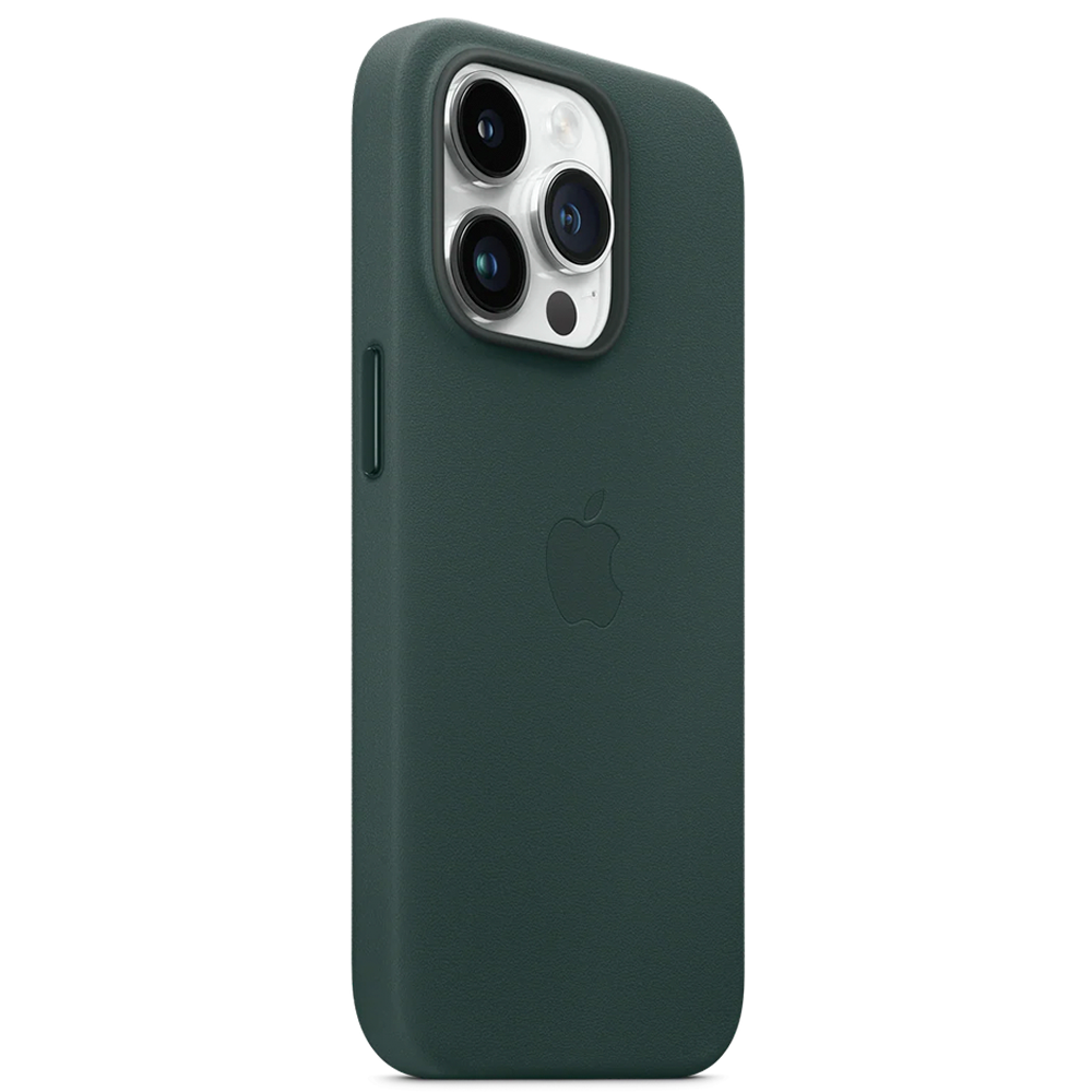 Кожаный чехол с поддержкой MagSafe Apple Leather Case для iPhone 14 Pro, Forest Green (Зеленый лес)