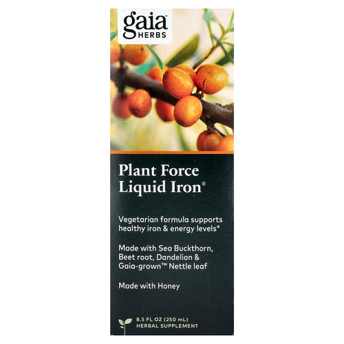 Gaia Herbs, Plant Force Liquid Iron®, 250 мл (8,5 жидк. унции)