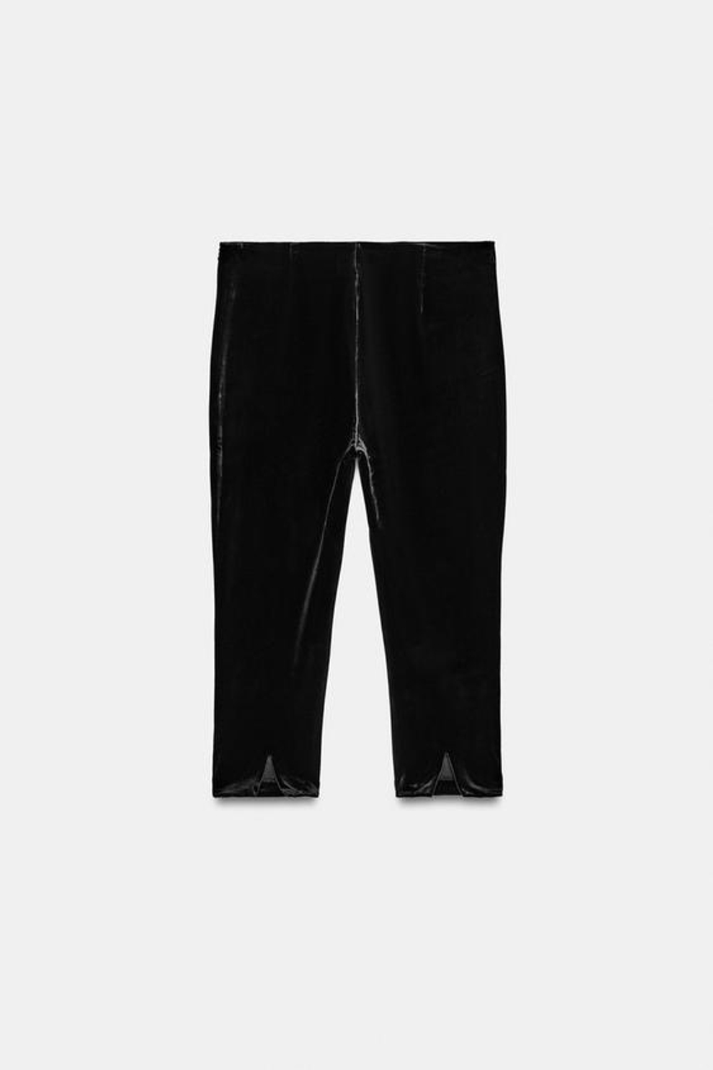 ZARA БРЮКИ КАПРИ ИЗ БАРХАТА, ЧЕРНЫЙ