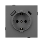Механизм розетки с USB зарядкой SCT-TENDO-MUAC-SFPL-GR (230V, 16A) (Arlight, -)
