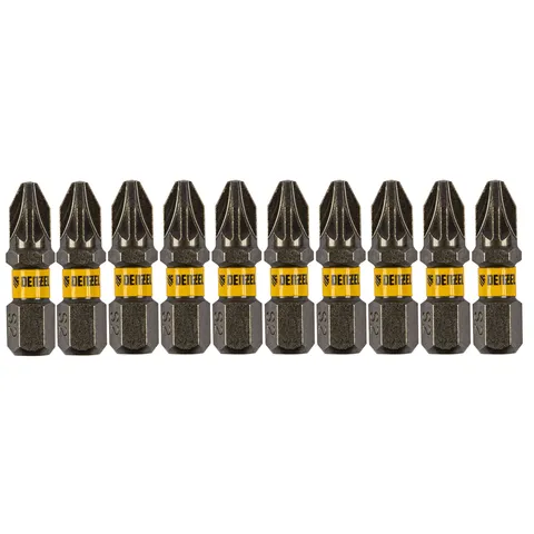 Бита PZ2х25, сталь S2, шестигранный профиль, 10 шт. Е 6,3 Denzel