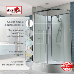 Душевая кабина AvaCan (АваКан) EM3912LNT со средним поддоном, 120х90х208