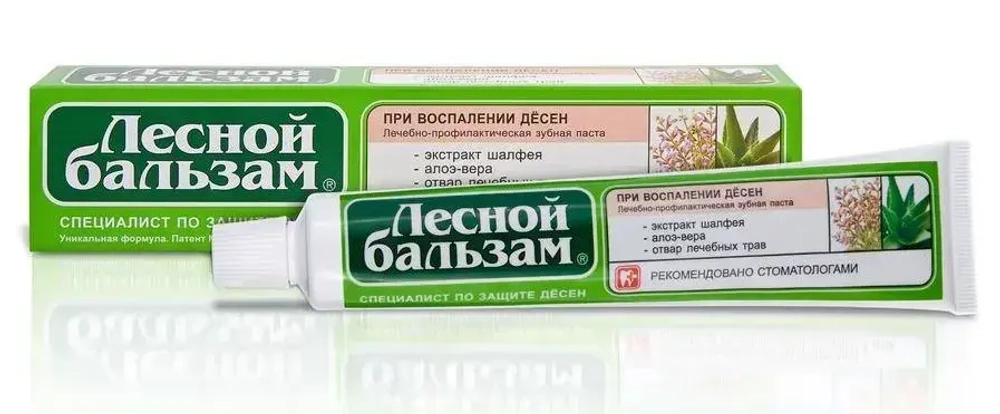 Зубная паста ЛЕСНОЙ БАЛЬЗАМ Профилактическая с экстрактом шалфея и алоэ-вера на отваре трав 75мл