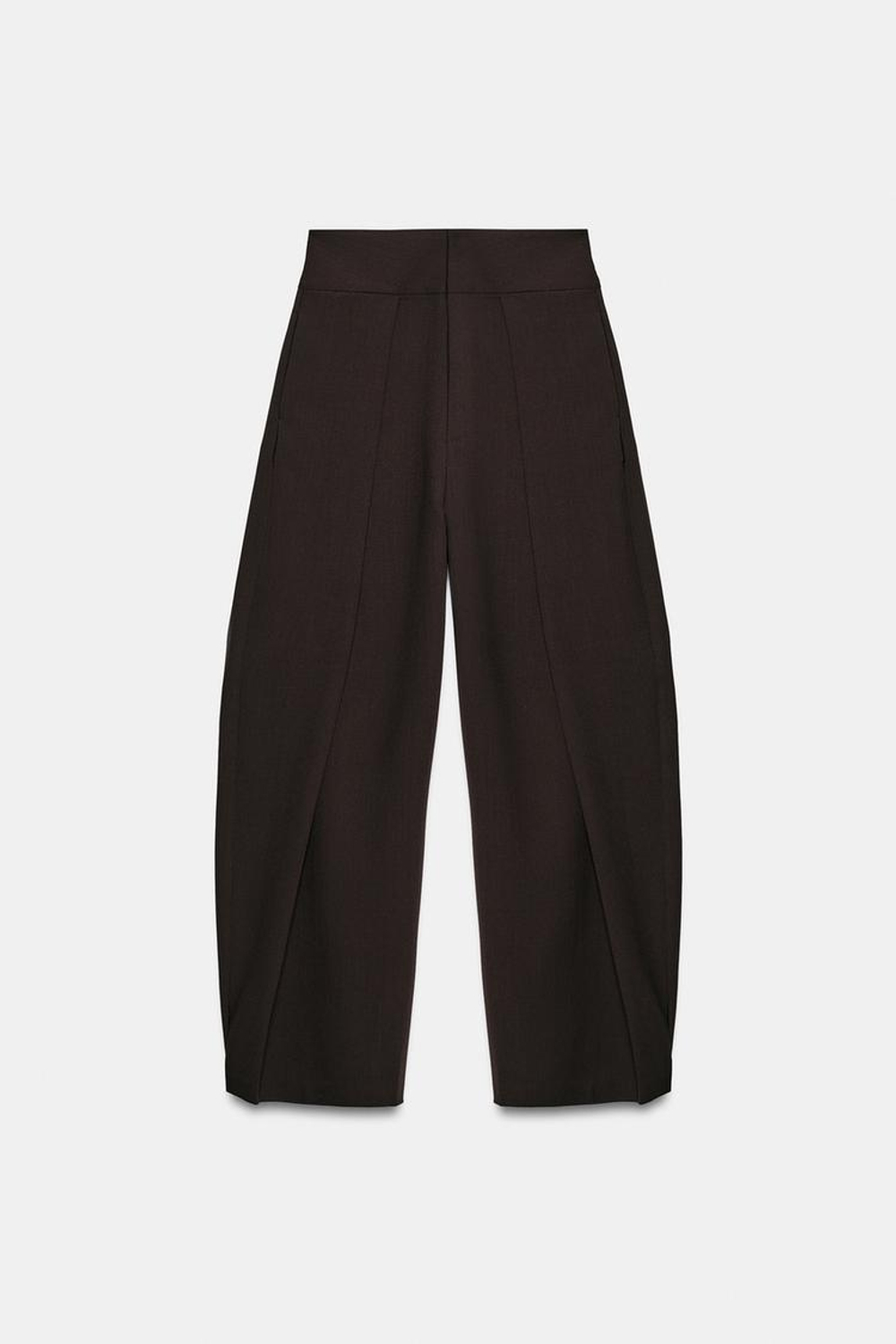 ZARA БРЮКИ BALLOON С ЗАЩИПАМИ, ТЕМНО-БОРДОВЫЙ