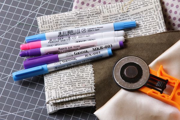 Маркер самоисчезающий с корректором розовый, для ткани, Gamma MKR-002