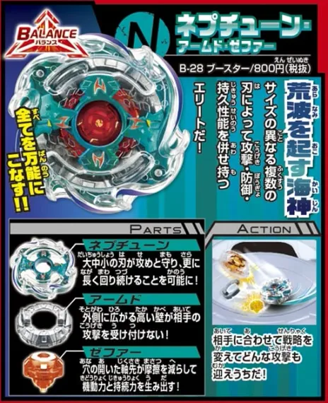 Волчок Neptune Armed Zephyr B28 от Takara Tomy