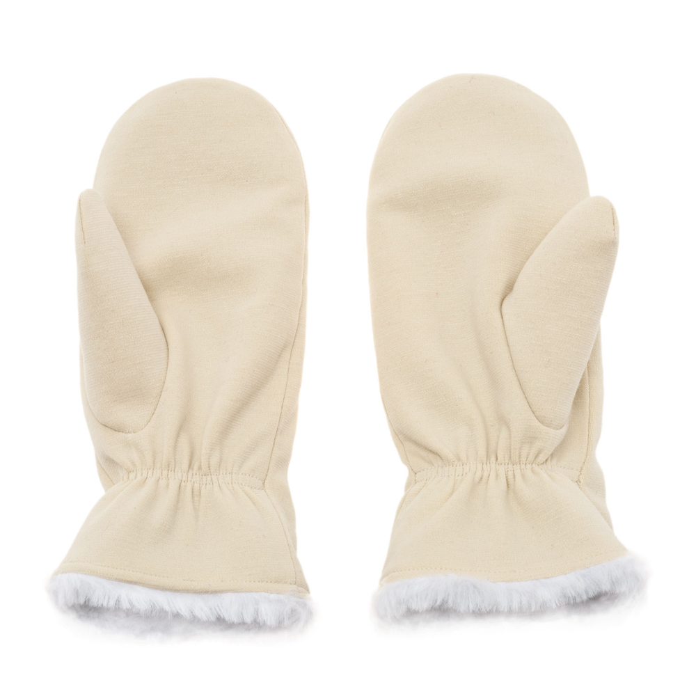 Варежки с опушкой «Агатки» белый / шёлк, шерсть