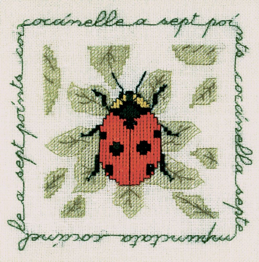 Набор для вышивания нитками Le Bonheur des Dames, Coccinelle A Sept Points (Божья коровка с семью точками), 13х13 см Набор для вышивания нитками Le Bonheur des Dames, Coccinelle A Sept Points (Божья коровка с семью точками), 13х13 см