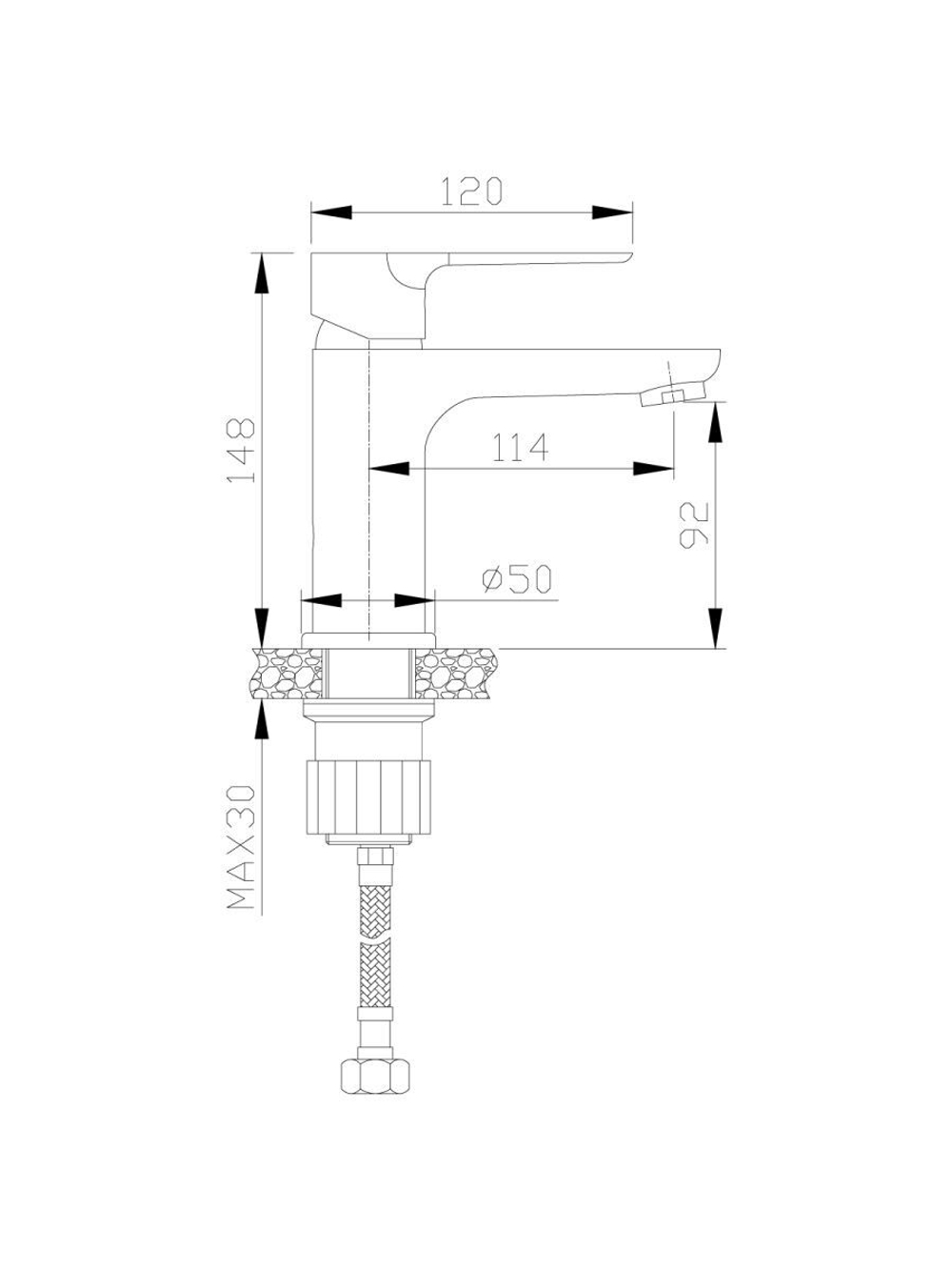 Смеситель Rossinka RS35-11PC для раковины
