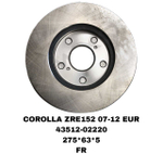 Тормозной диск 43512-02220 на Toyota COROLLA ZRE150 2006-2013 (EUROPA) передний — купить в Алматы | ADAL AUTO