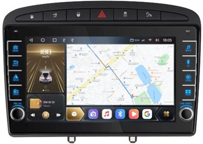 Магнитола для Peugeot 308 2007-2014, 408 2012-2022 - Kuberg OL-9961 (кнопки и крутилки), Android 12, Быстрая, CarPlay, 4G SIM-слот