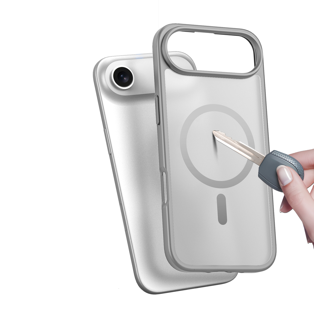 Матовый противоударный чехол серого цвета с MagSafe для iPhone Air, серия Yind Series от Dux Ducis