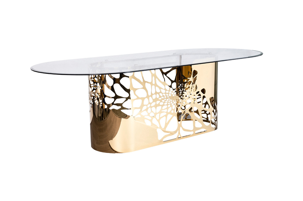 Стол обеденный 240x110x74.5см Garda Decor прозрачный/золотой