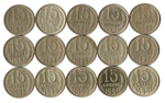 Набор 15 копеек СССР (15 монет) 1961,62, 80-91м/л. VF-XF