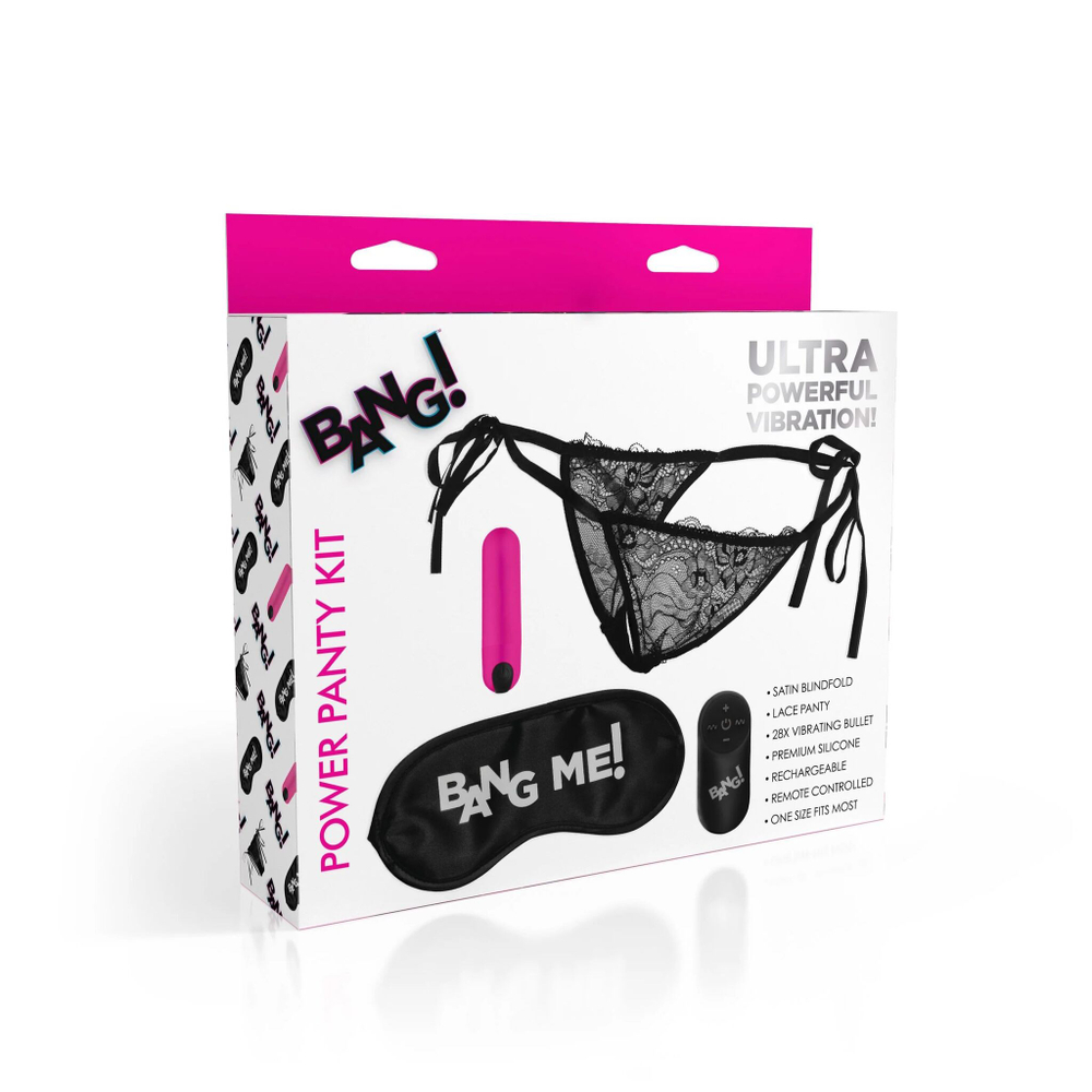 Эротический набор 28X Power Panty Remote Control Bullet Kit (Цвет: черный с розовым)