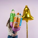 Шар (32''/81 см) Фигура, Колокольчик, Золото, 1 шт. в упак.