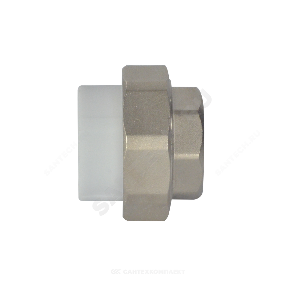 Муфта PP-R комбинированная разъемная белая Дн 20х1/2" ВР усиленная VALFEX 10155015У