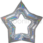 Фольгированная фигура, звезда, 48"/122СМ 48" Silver блеск