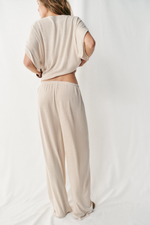 БРЮКИ WIDE LEG ИЗ ТКАНИ В РУСТИКАЛЬНОМ СТИЛЕ — ZARA