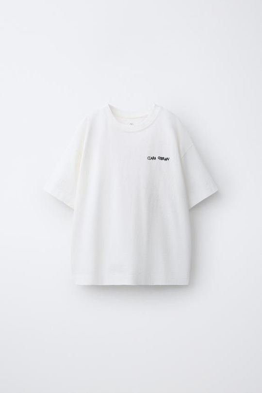 ZARA ФУТБОЛКА CLARA CEBRIAN ©, БЕЛЫЙ