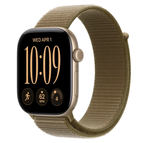 Умные часы Apple Watch Series 12 GPS, 46mm, Light Gold Aluminum Case with Olive Sport Loop