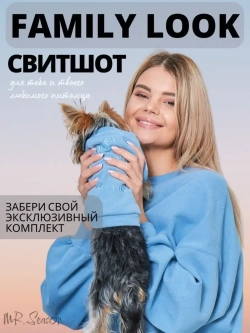 Удлиненный оверсайз свитшот CHICA ROOM — Небесно-голубой