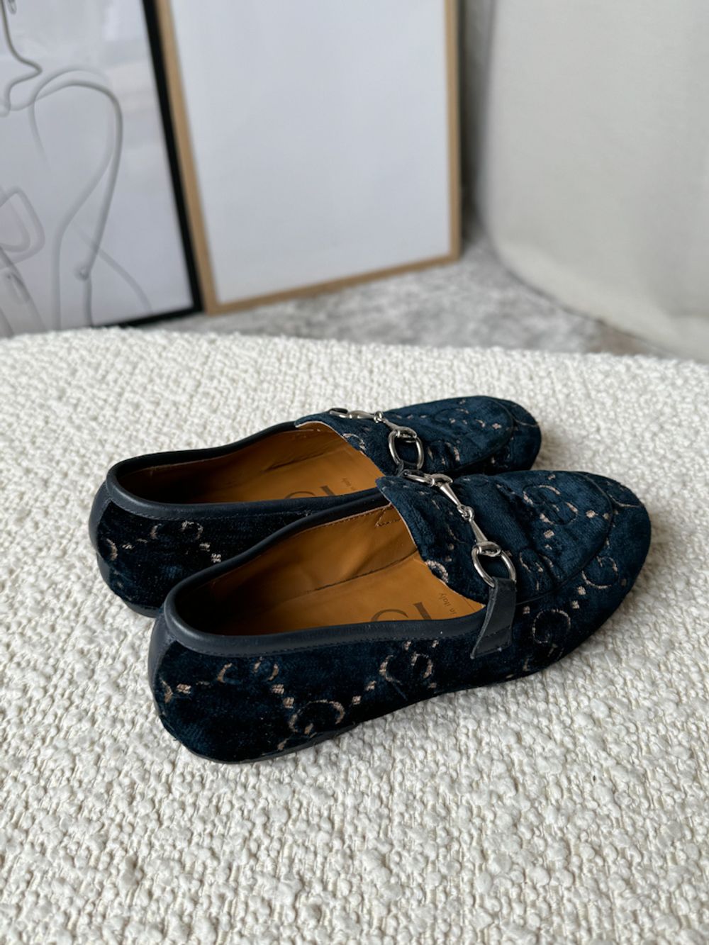 Бархатные лоферы Gucci, 30