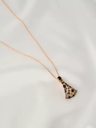 Подвеска на цепочке Россыпь из серо-черных камней Swarovski