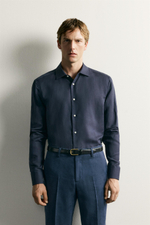 РУБАШКА REGULAR FIT ИЗО ЛЬНА И ЛИОЦЕЛЛА — ZARA