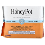 The Honey Pot Company, Покрытие из 100% органического хлопка, травяные прокладки с крыльями, при недержании на ночь, 16 шт.