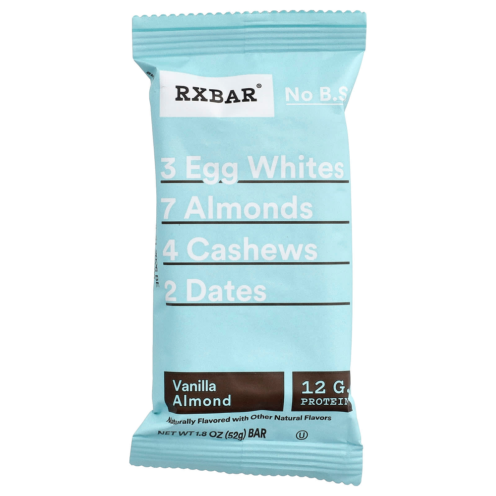 RXBAR, протеиновый батончик, ваниль и миндаль, 12 батончиков по 52 г (1,8 унции)
