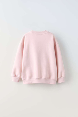 ZARA ТОЛСТОВКА ИЗ ПОПЛИНА «СЕРДЕЧКО», РОЗОВЫЙ