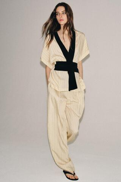 БРЮКИ В ПОЛОСКУ С ПОЯСОМ — ZW COLLECTION — ZARA