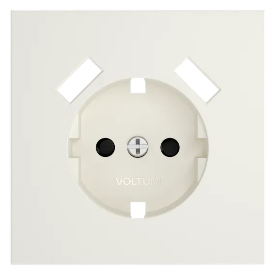 Накладка для розетки с USB A+A с заземлением и защитными шторками Voltum S70 Хлопок VLS000913