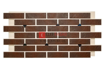 Клинкерная фасадная термопанель ЭППС Paradyz Semir Brown 1150x540