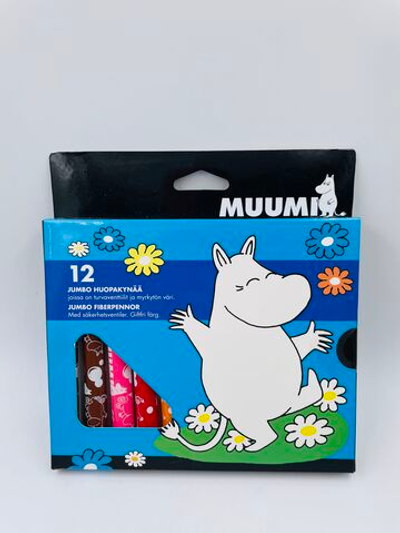 Фломастеры разноцветные большие Muumi jumbo, 12 цветов (из Финляндии)