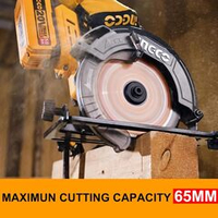 Аккумуляторная циркулярная пила BL 20В 165мм. 1хАКБ 4Ач и ЗУ SUPER INGCO CSLI16521 INDUSTRIAL