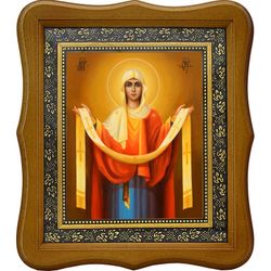 Покров Богородицы. Икона на холсте.