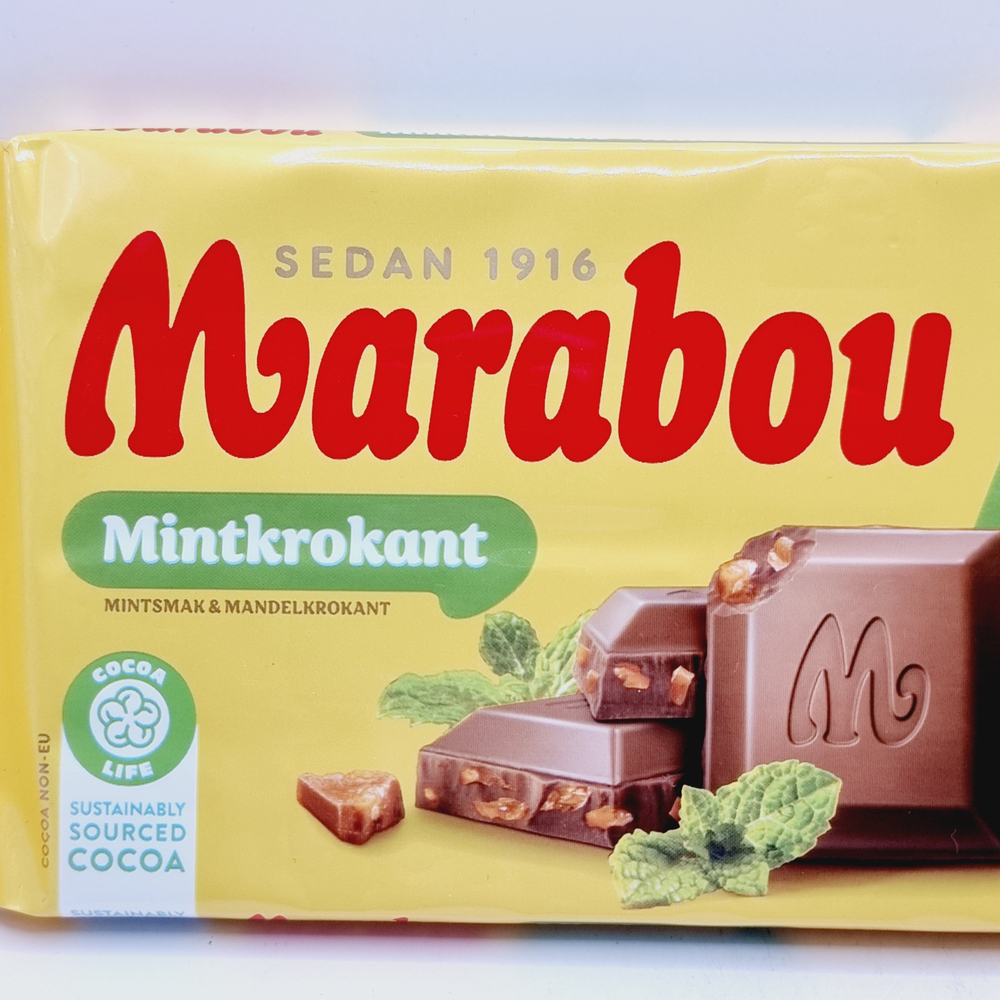 Marabou Шоколад молочный MintKrokant (карамель и мята) 200 г (из Финляндии)