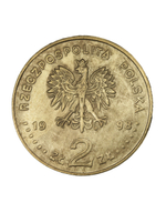2 злотых 1998 года Польша Олимпийские игры в Нагано Олимпиада-98 Копия польской монеты