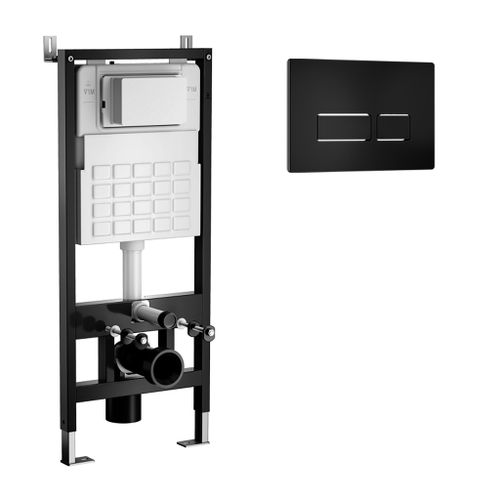 Система инсталляции WAVE В-500/002П+В2/W-500/002Pn+V2, прямоуг кнопка В2/V2 черная,ПНЕВМАТИКА,500 мм