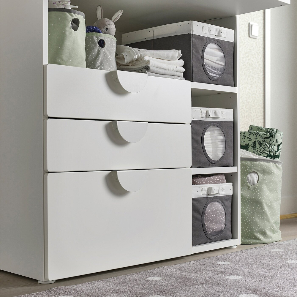 IKEA LEN (ИКЕА ЛЕН) — Коробка, зеленый/светло-серый, 2 шт, фото 5