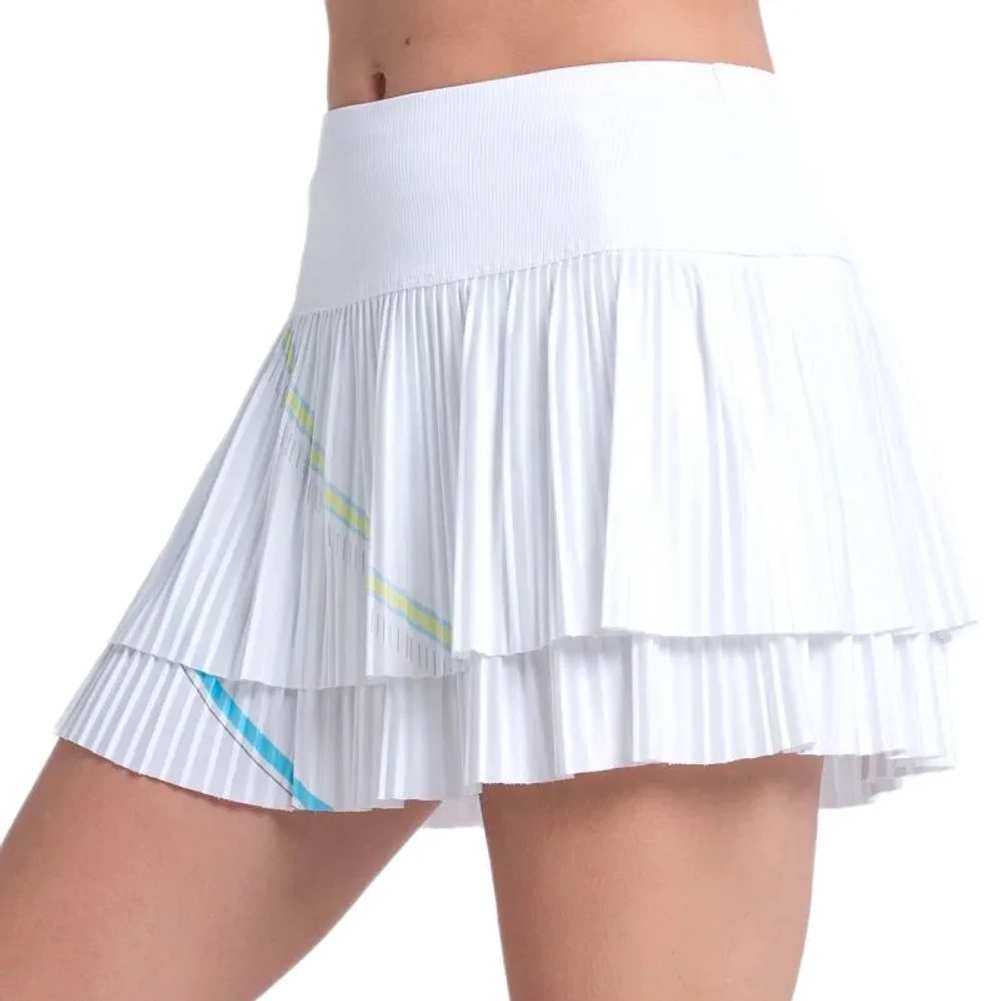 Теннисная юбка Lucky in Love Geo Glow Pleated - white