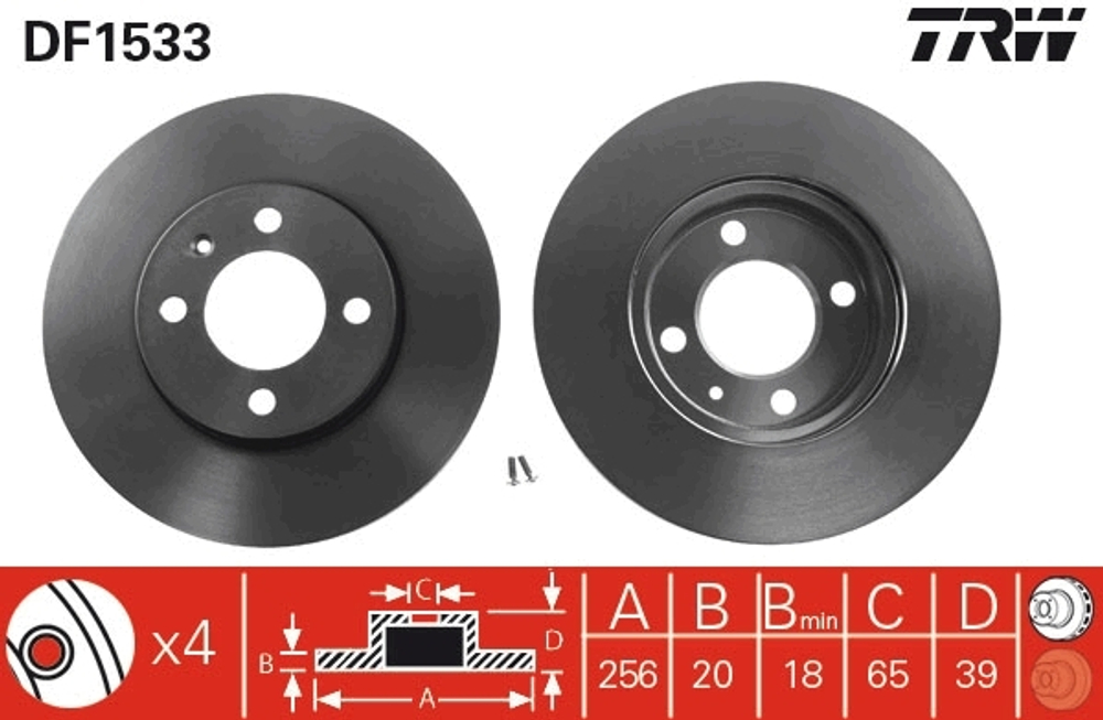 TRW - DF1533-TRW - Brake Disc
