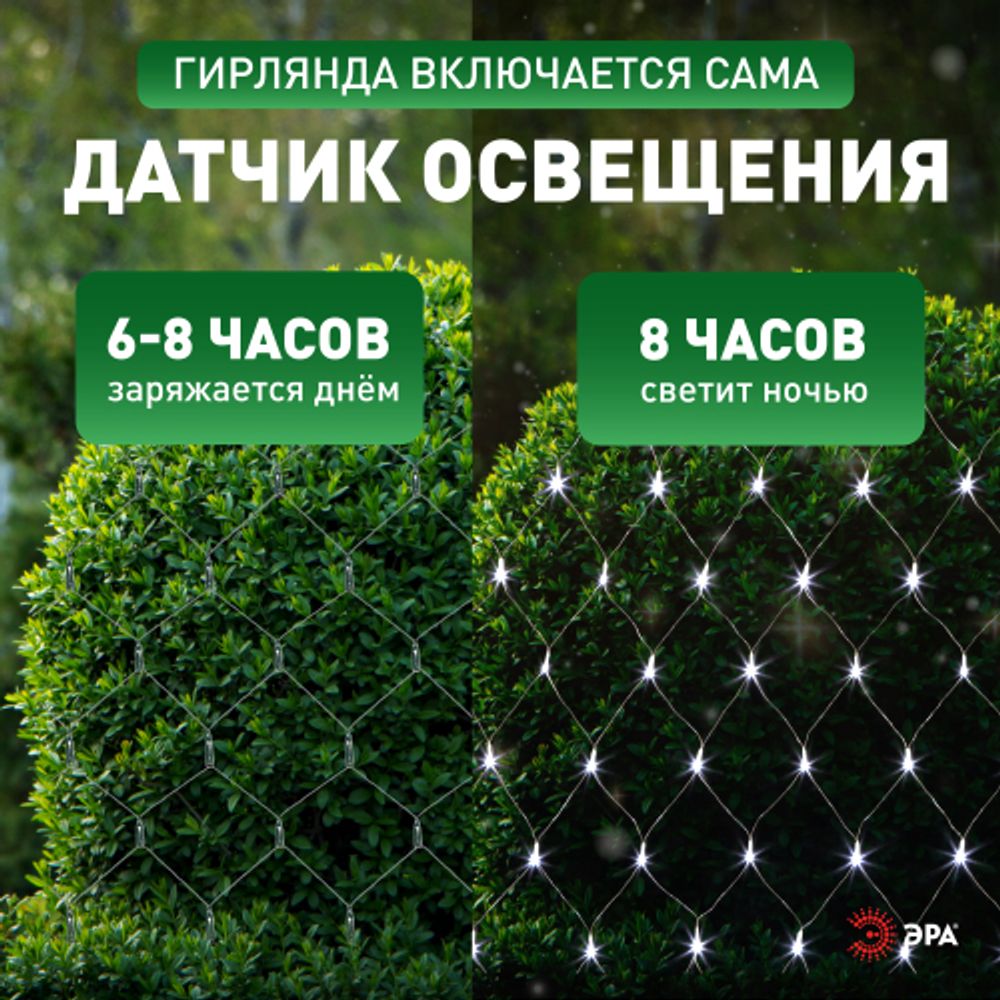 Садовая гирлянда ЭРА ERANN24-12 дюралайт на солнечной батарее мультиколор 5 м | Садовые декоративные светильники