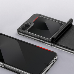 Чехол из кожи черного цвета от Dux Ducis для Samsung Flip 6, Flip 7 FE (W25), серия Bril Series Case